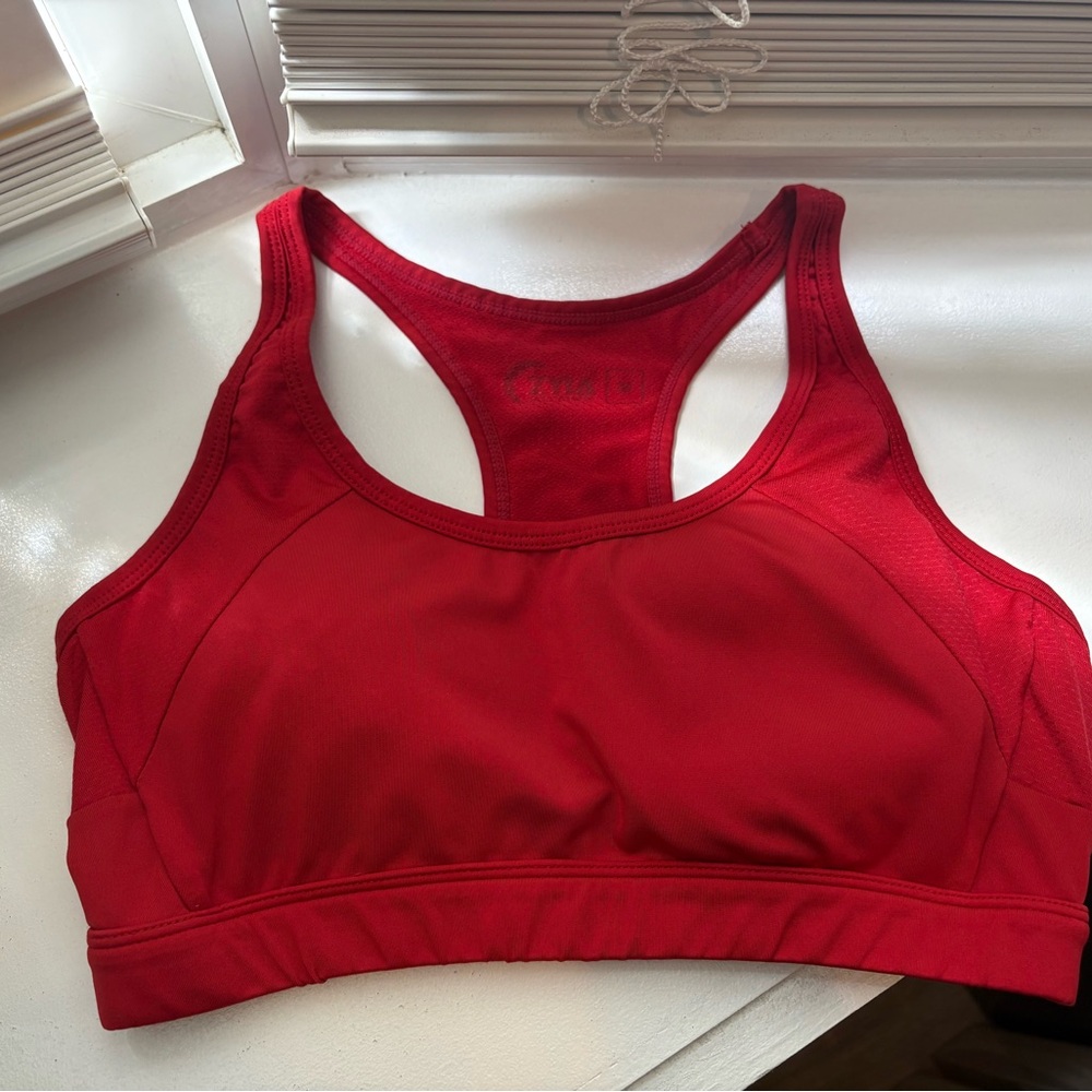 ZYIA Red Sports Bra Intimates Racerback Design